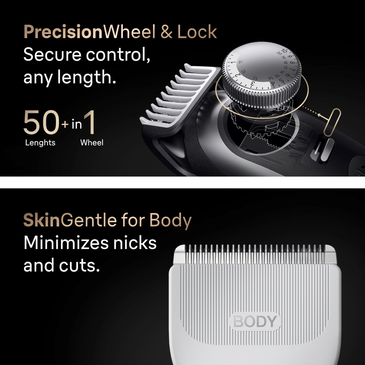 Braun Series 9 PRO tondeuse en action sur barbe avec réglage de longueur