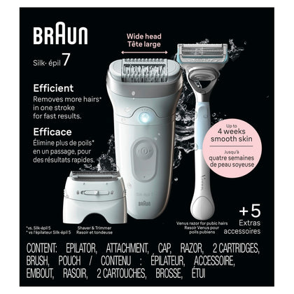 Braun Silk-épil 7 SE7-141 épilateur vue avant avec tête large