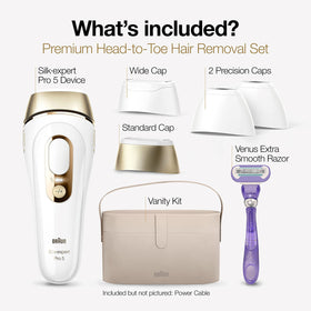 Braun Silk·Expert Pro 5 IPL accessoires inclus dans la boîte