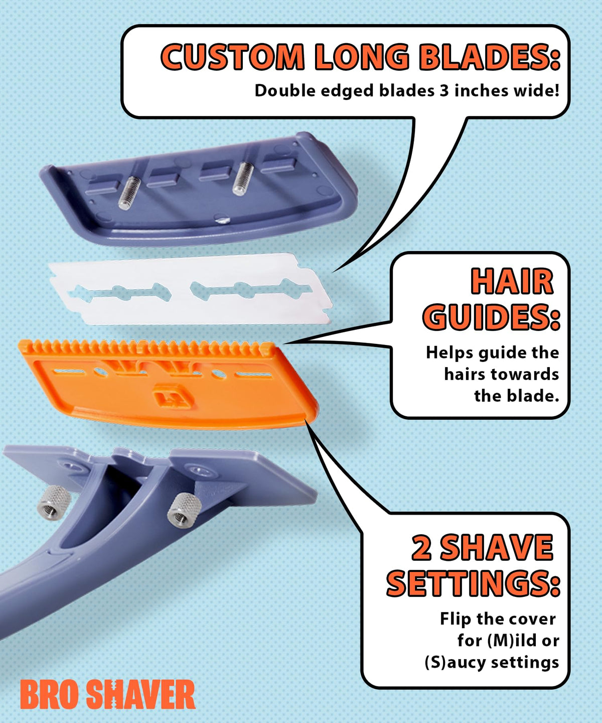 Bro Shaver 3.0 manche ergonomique de 50 cm