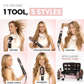 Brosse à air chaud ELLA BELLA 6 en 1 avec accessoires