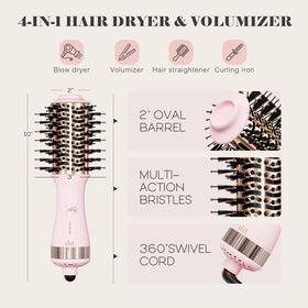 Brosse à air chaud Hair Trends en utilisation sur des cheveux longs