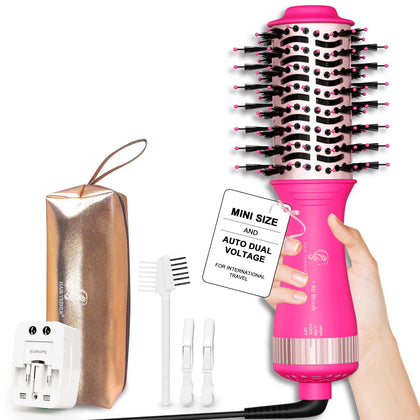 Brosse à air chaud Hair Trends vue avant avec barillet en nano titane