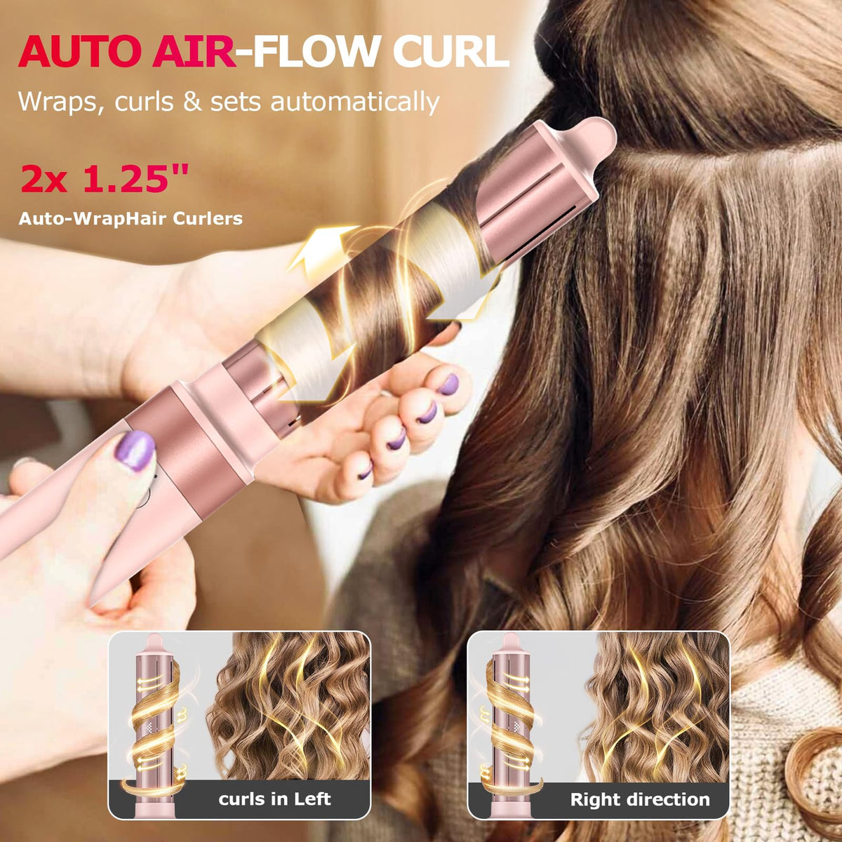 Brosse à air chaud MESCOMB en utilisation avec boucles