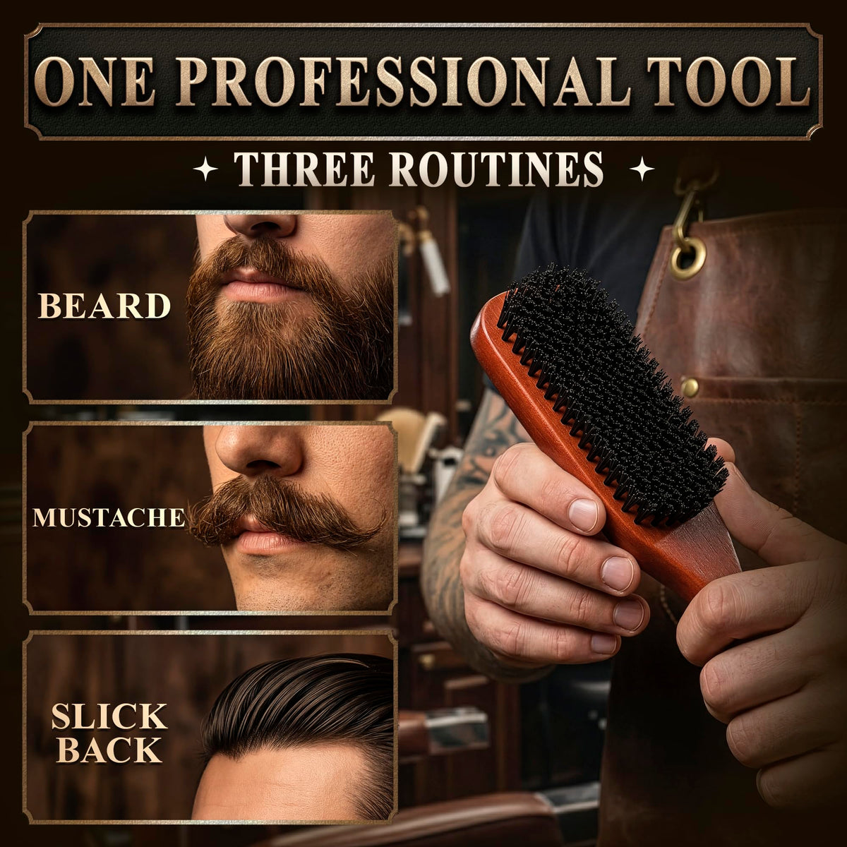 Brosse à barbe LIBERHAUS montrant la texture des poils