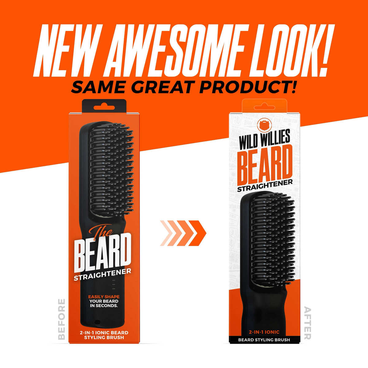 Brosse à barbe Wild Willies montrant les réglages de température