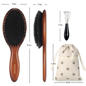 Brosse à cheveux BESTOOL utilisée pour coiffer des cheveux longs