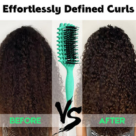Brosse à cheveux bouclés MMBVSZ en utilisation sur cheveux épais