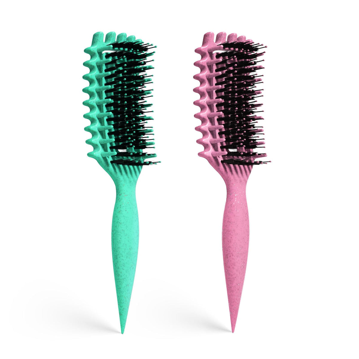 Brosse à cheveux bouclés MMBVSZ vue de face avec poils ergonomiques
