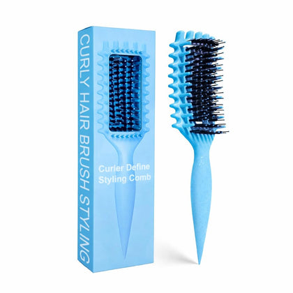 Brosse à cheveux bouclés MMBVSZ vue de face couleur bleu ciel