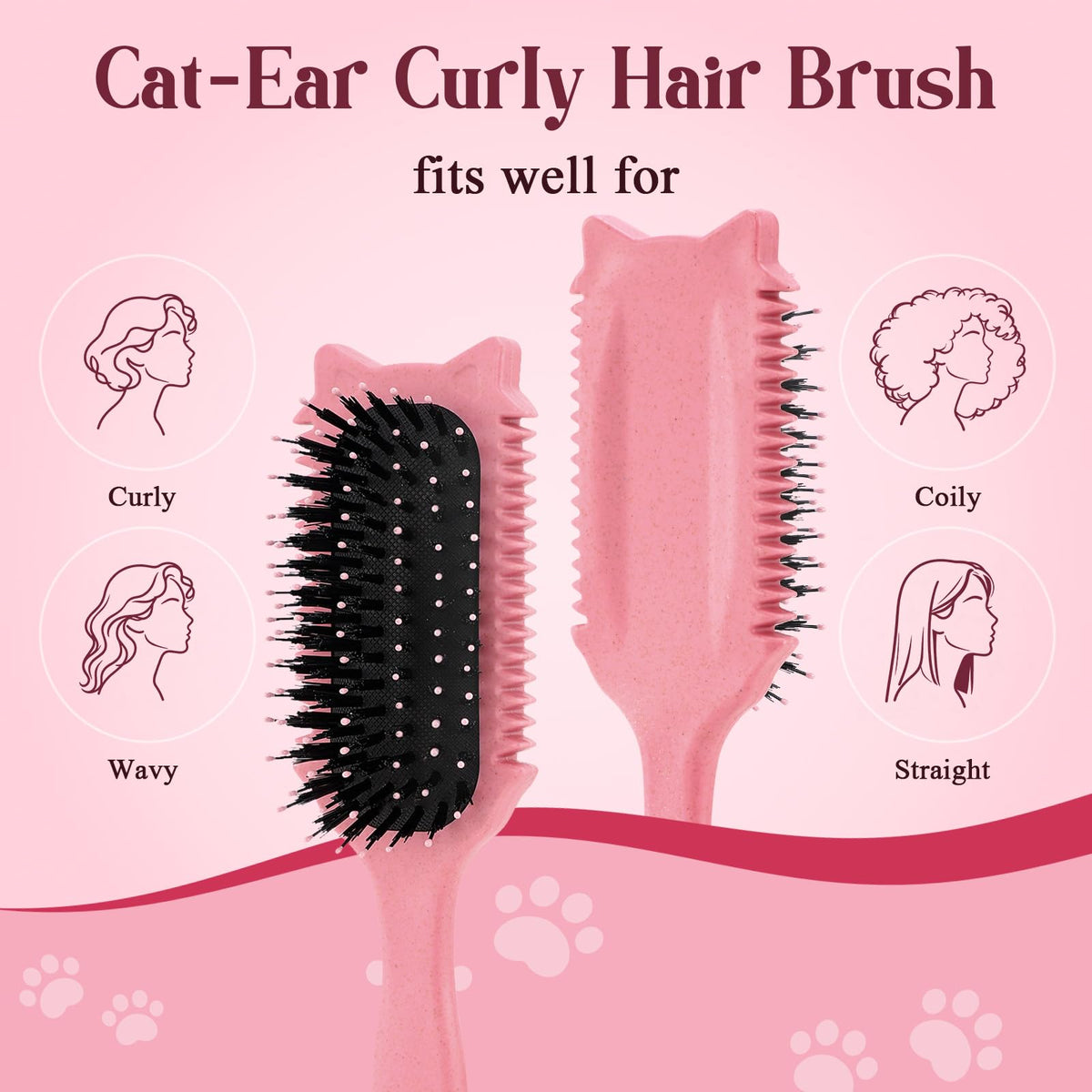 Brosse à cheveux bouclés Tcsxady en utilisation sur cheveux mouillés