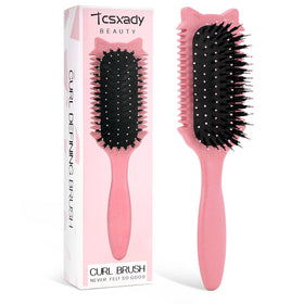Brosse à cheveux bouclés Tcsxady modèle rose avec oreilles de chat