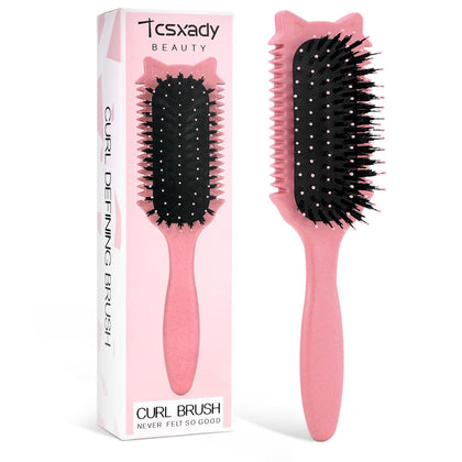 Brosse à cheveux bouclés Tcsxady modèle rose avec oreilles de chat