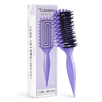 Brosse à cheveux bouclés Tcsxady violet vue de face