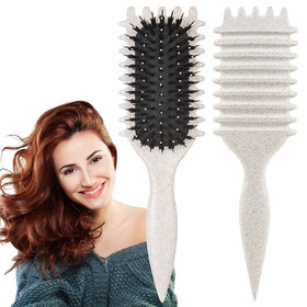 Brosse à cheveux bouclés UVZNUMG vue de face avec poils doux