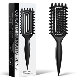 Brosse à cheveux bouclés Weldilgit avec poils de sanglier vue de face