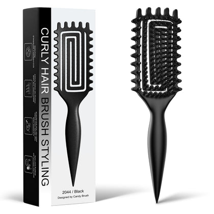 Brosse à cheveux bouclés Weldilgit avec poils de sanglier vue de face