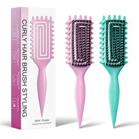 Brosse à cheveux bouclés Weldilgit vue de face avec poils de sanglier