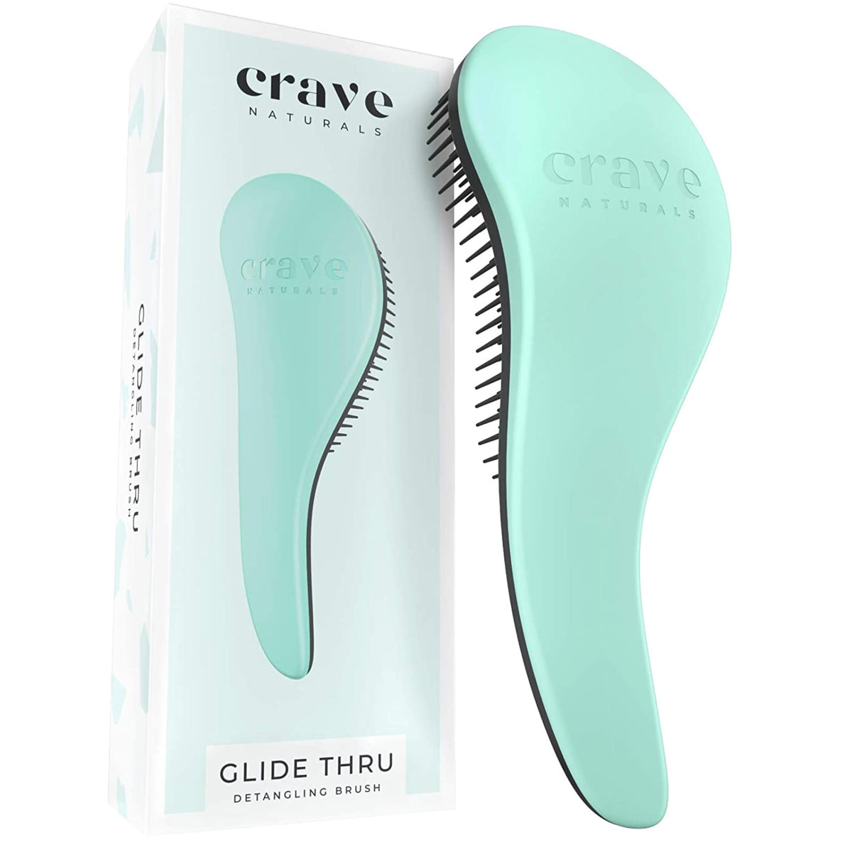 Brosse à cheveux démêlante Crave Naturals Biggie Glide Thru couleur menthe avant