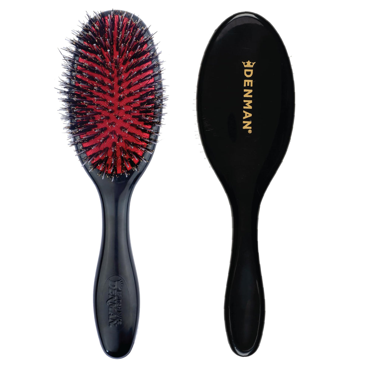 Brosse à cheveux Denman Cushion petite vue avant avec poils de sanglier