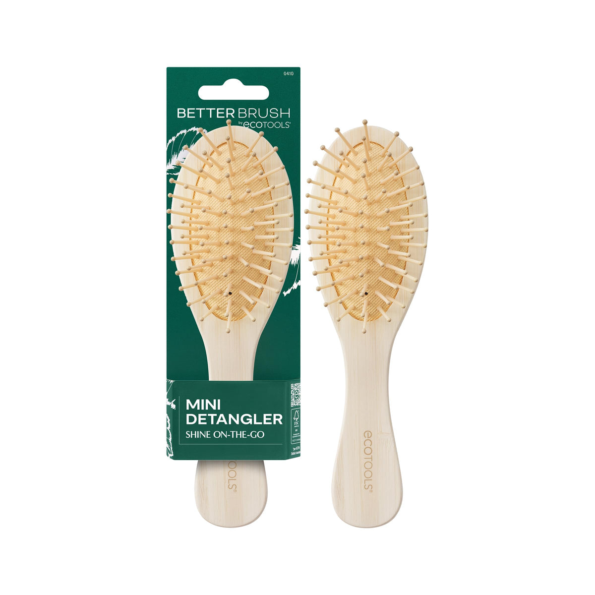 Brosse à cheveux EcoTools Mini Démêleur en bambou vue de face