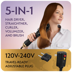 Brosse à cheveux OMOteam en utilisation sur cheveux longs