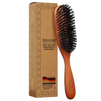 Brosse à cheveux SHASH en poils de sanglier vue de face