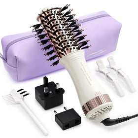 Brosse à cheveux soufflante Olaermoso vue de face avec barre en titane
