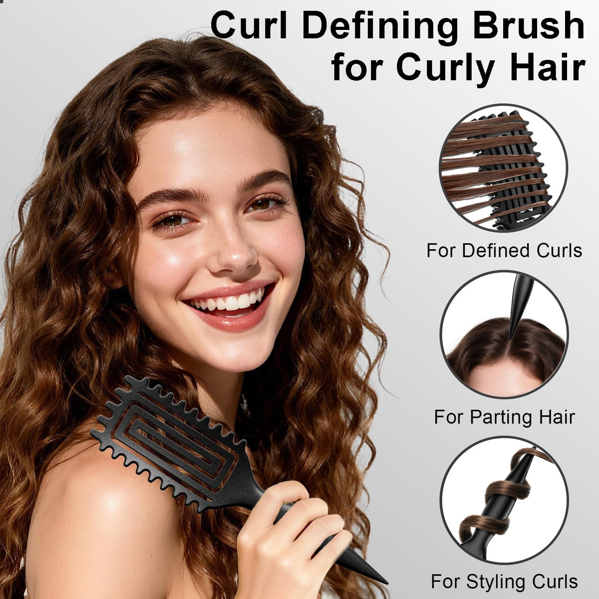 Brosse à cheveux Weldilgit montrant son design ergonomique