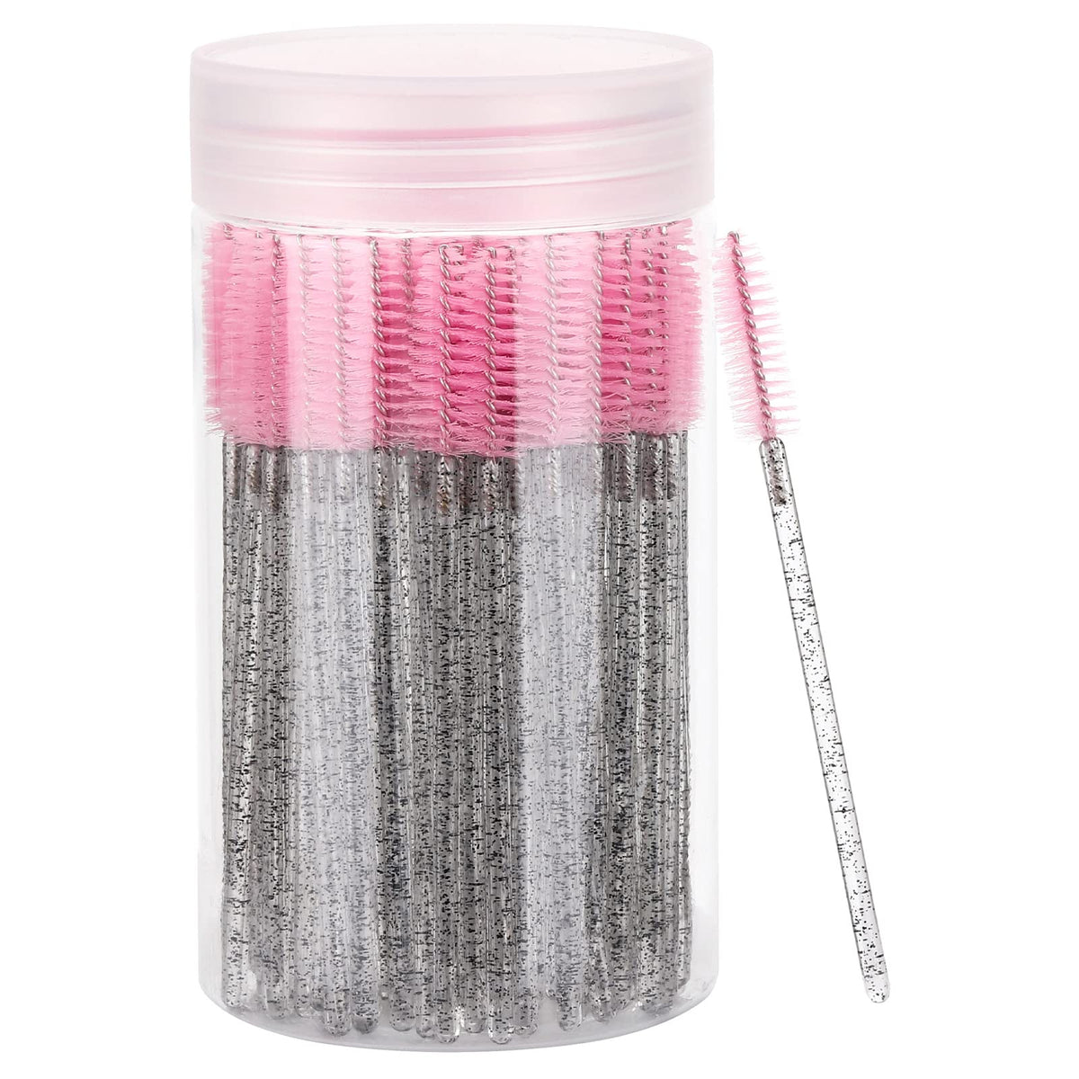 Brosse à cils jetable Tbestmax 100 pièces avec conteneur rose