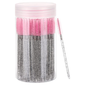 Brosse à cils jetable Tbestmax 100 pièces avec conteneur rose