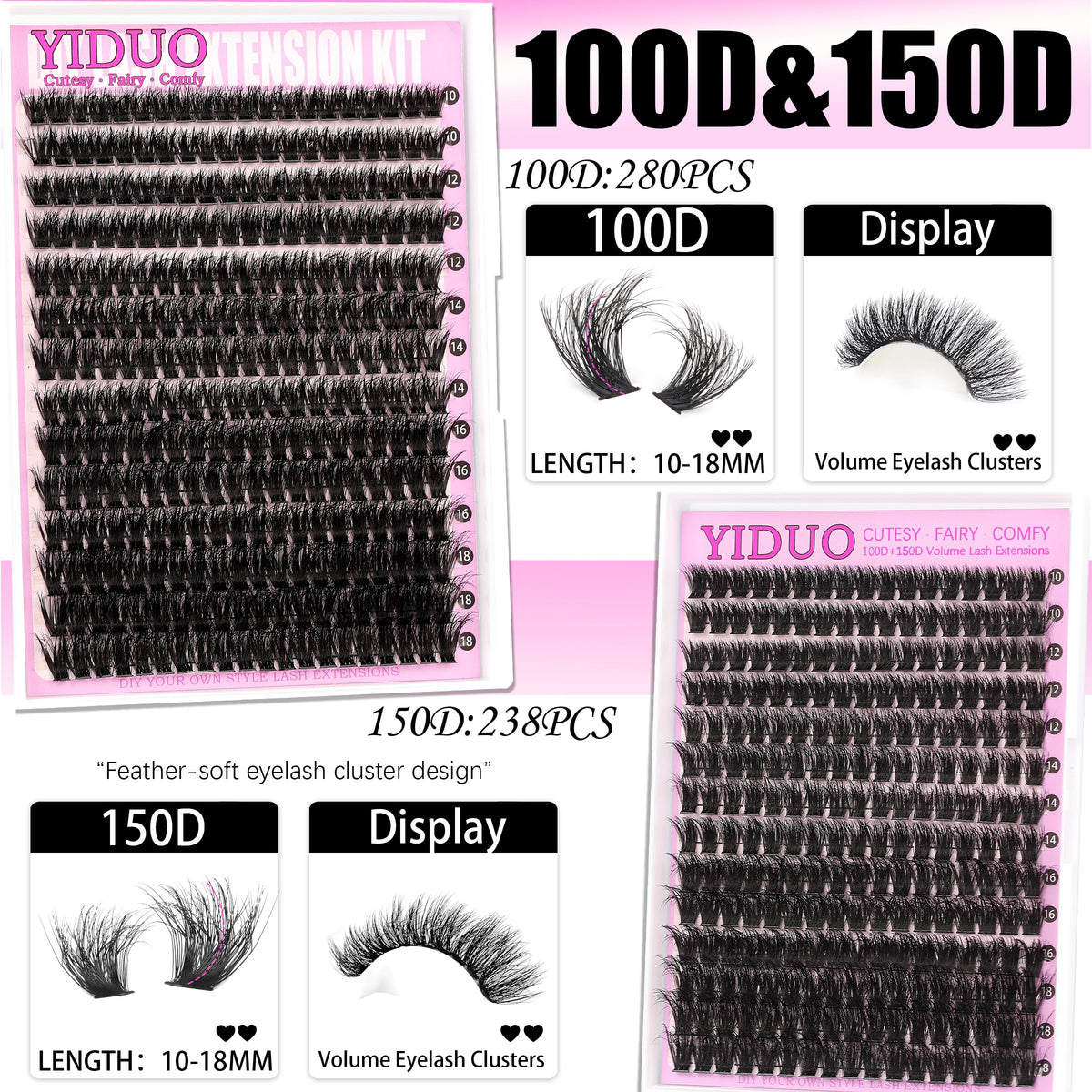 Brosse à cils YIDUO pour finition parfaite