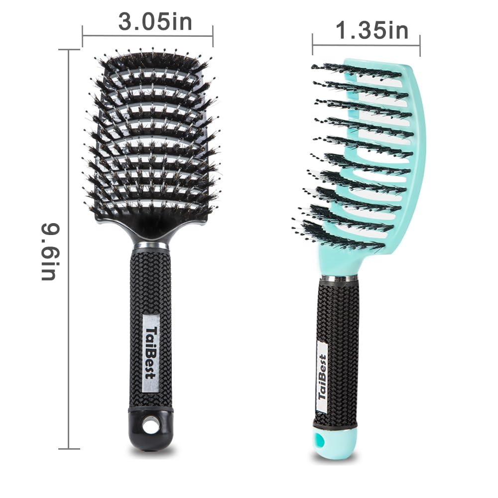 Brosse à démêler TaiBest en utilisation sur cheveux humides