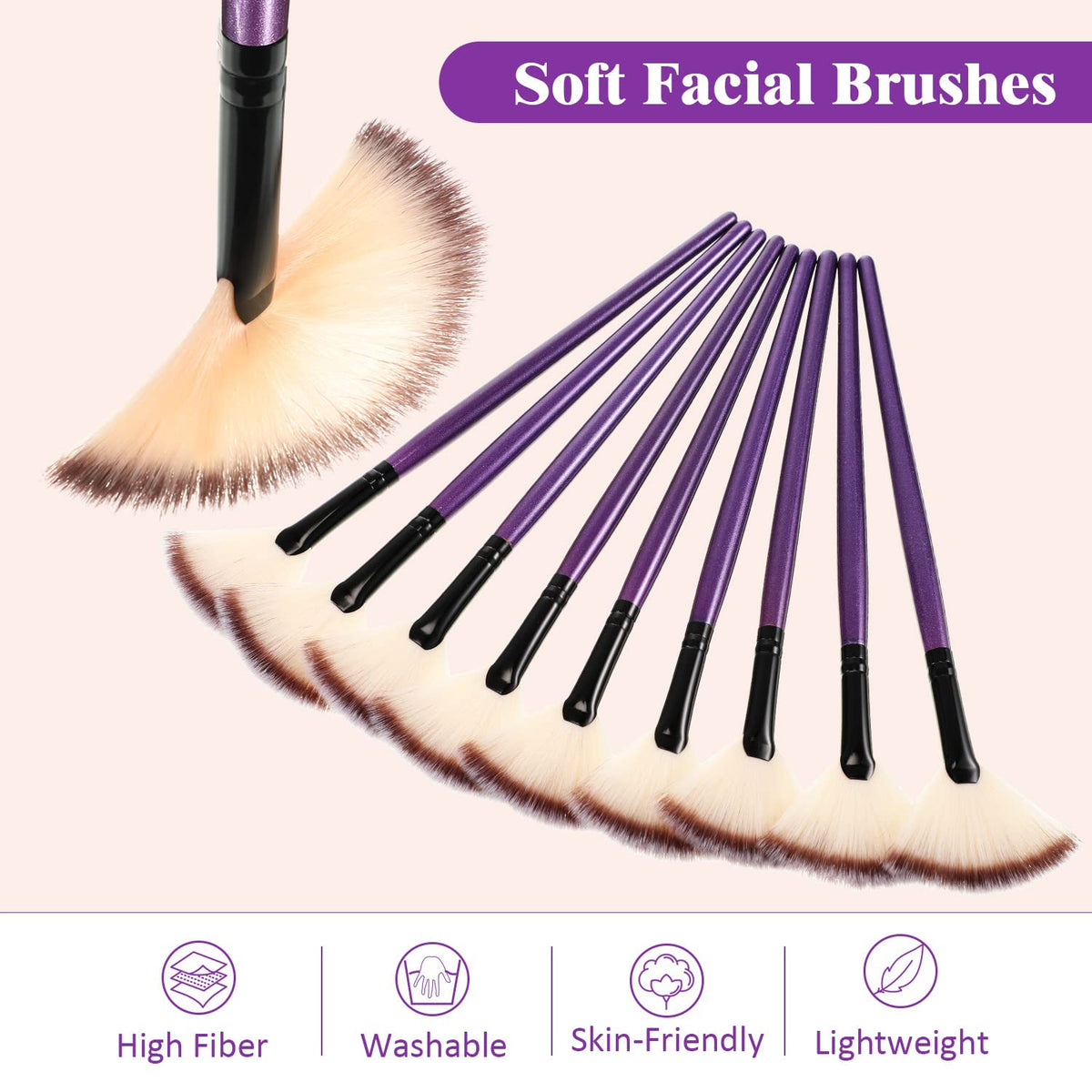 Brosse à maquillage Maitys, fibres douces, vue rapprochée