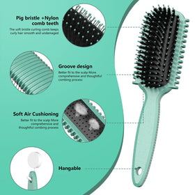 Brosse à poils HEZ pour cheveux, vue arrière