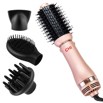 Brosse à souffler CHI 4-en-1 vue avant avec finition rose gold