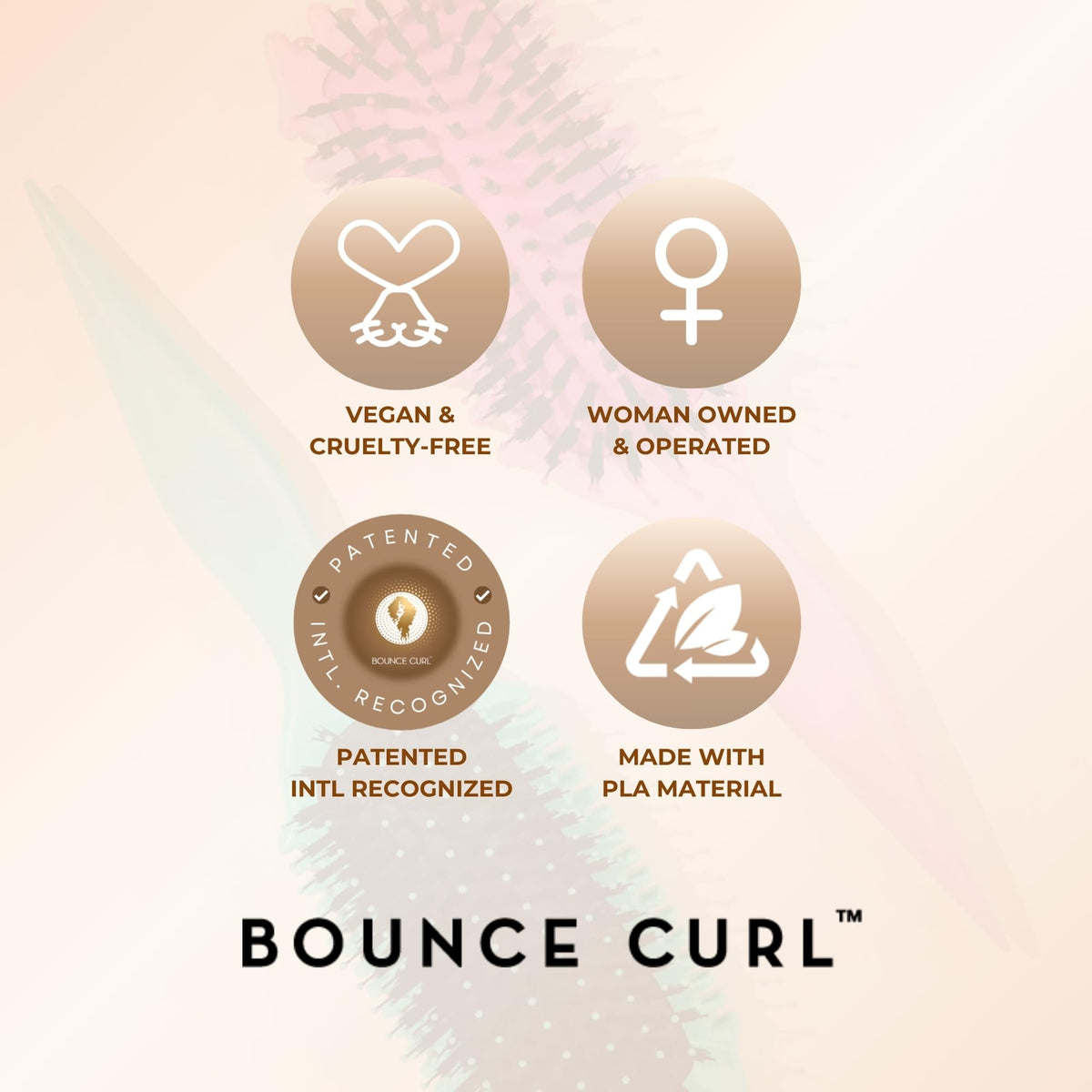 Brosse Bounce Curl sur fond blanc, vue latérale