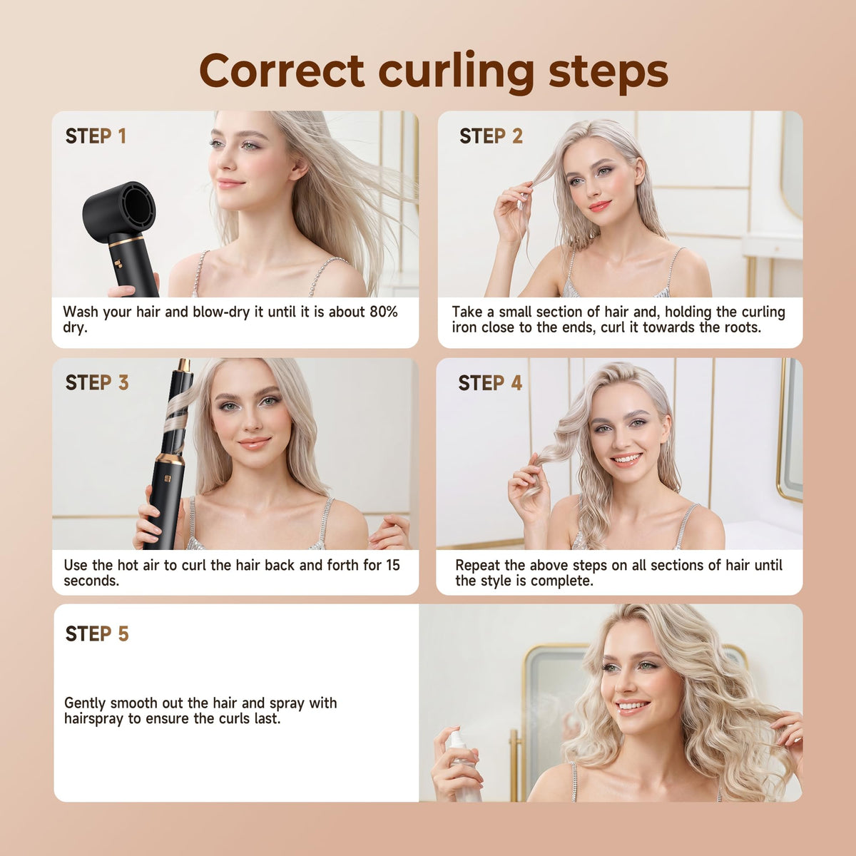 Brosse chauffante Yitrust en action sur des cheveux