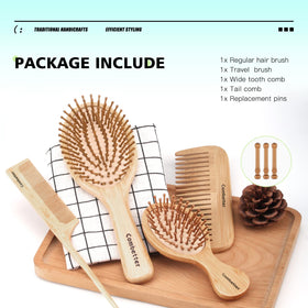 Brosse Combetter en bambou avec détails des poils