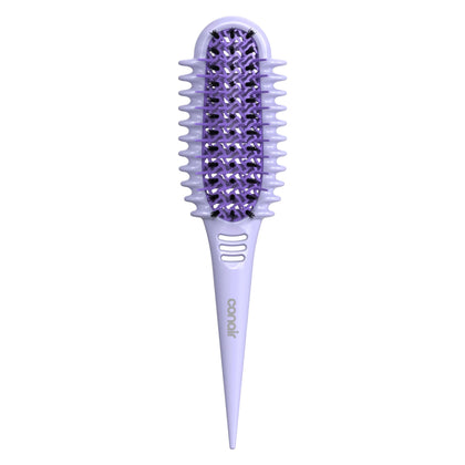 Brosse Conair Curl Define Pro vue avant avec brins mixtes