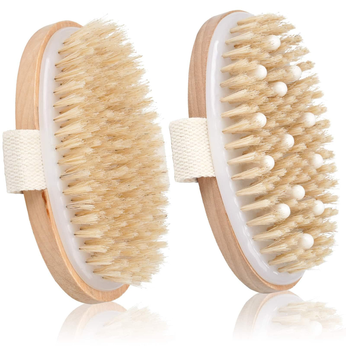 Brosse de bain Bealihelp vue de face avec poils de sanglier