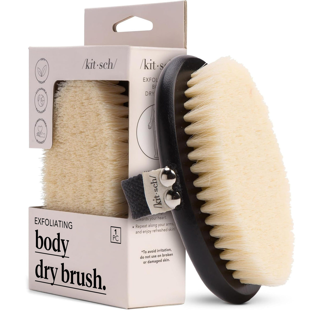 Brosse de bain Kitsch modèle avec poils naturels et base en bois