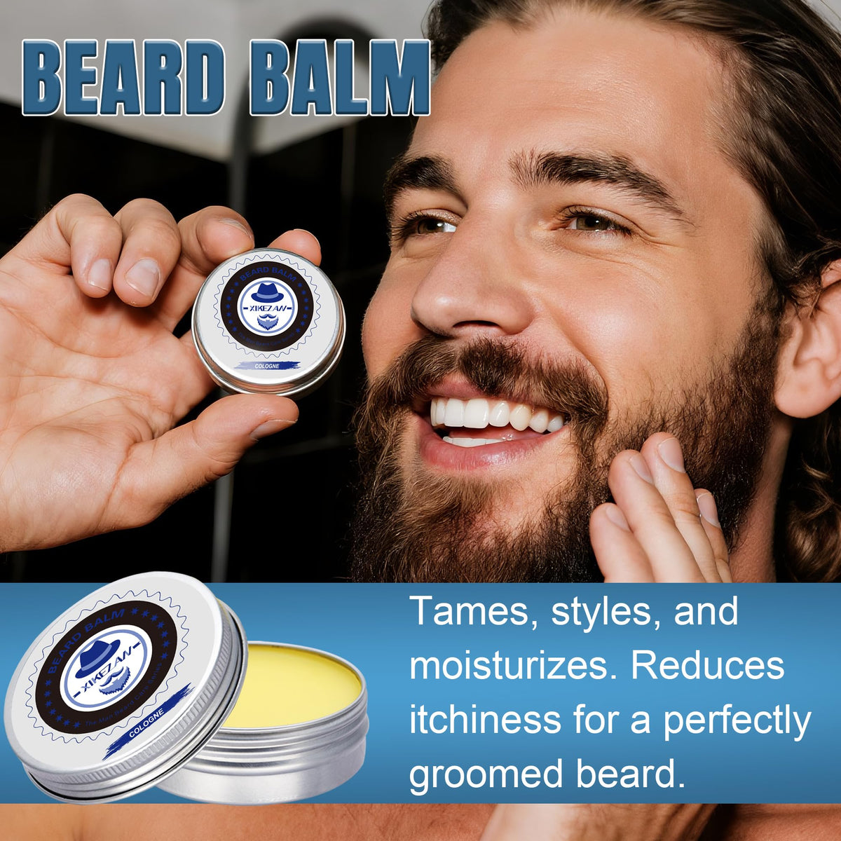 Brosse de barbe XIKEZAN en gros plan