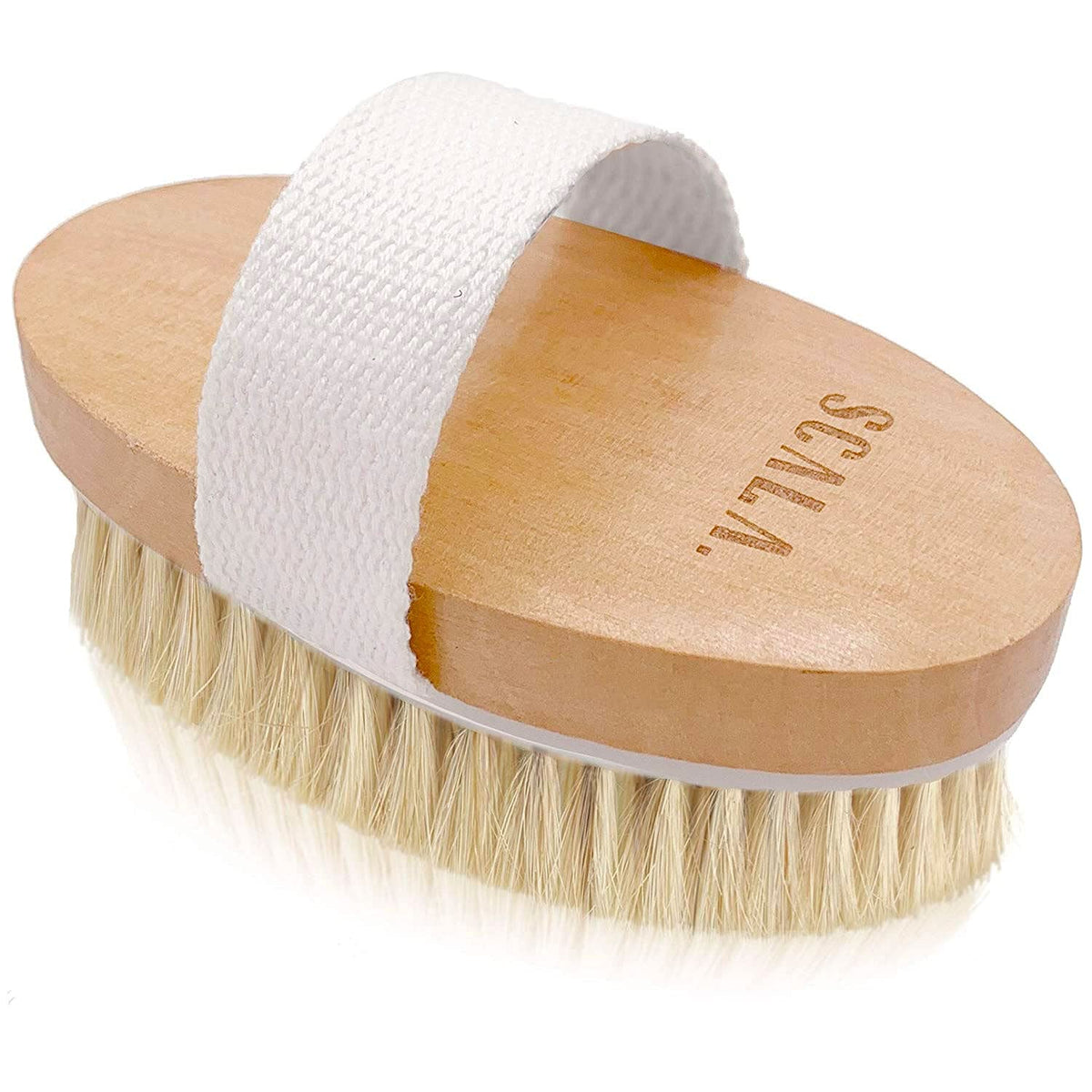 Brosse de corps Scala en poils naturels vue de face