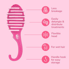 Brosse de Douche Démêlante Wet Brush suspendue dans une douche