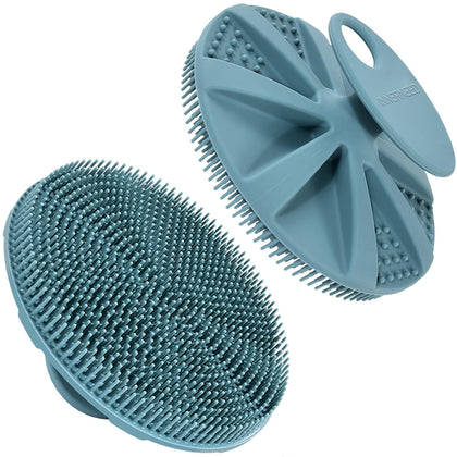 Brosse de douche en silicone INNERNEED modèle vert foncé vue de face