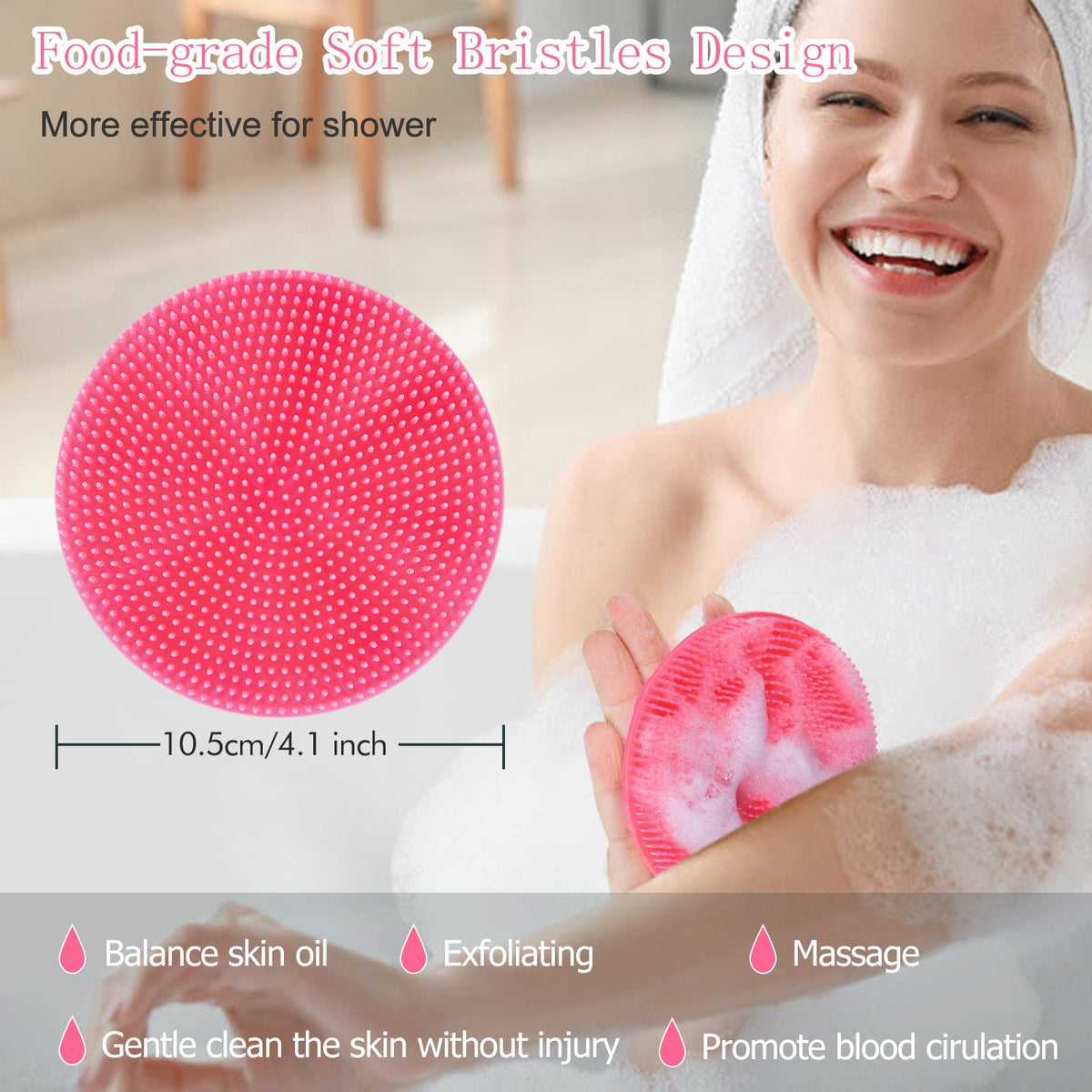 Brosse de douche INNERNEED avec prise en main ergonomique