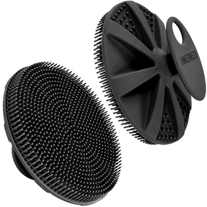 Brosse de douche INNERNEED en silicone noire vue de face