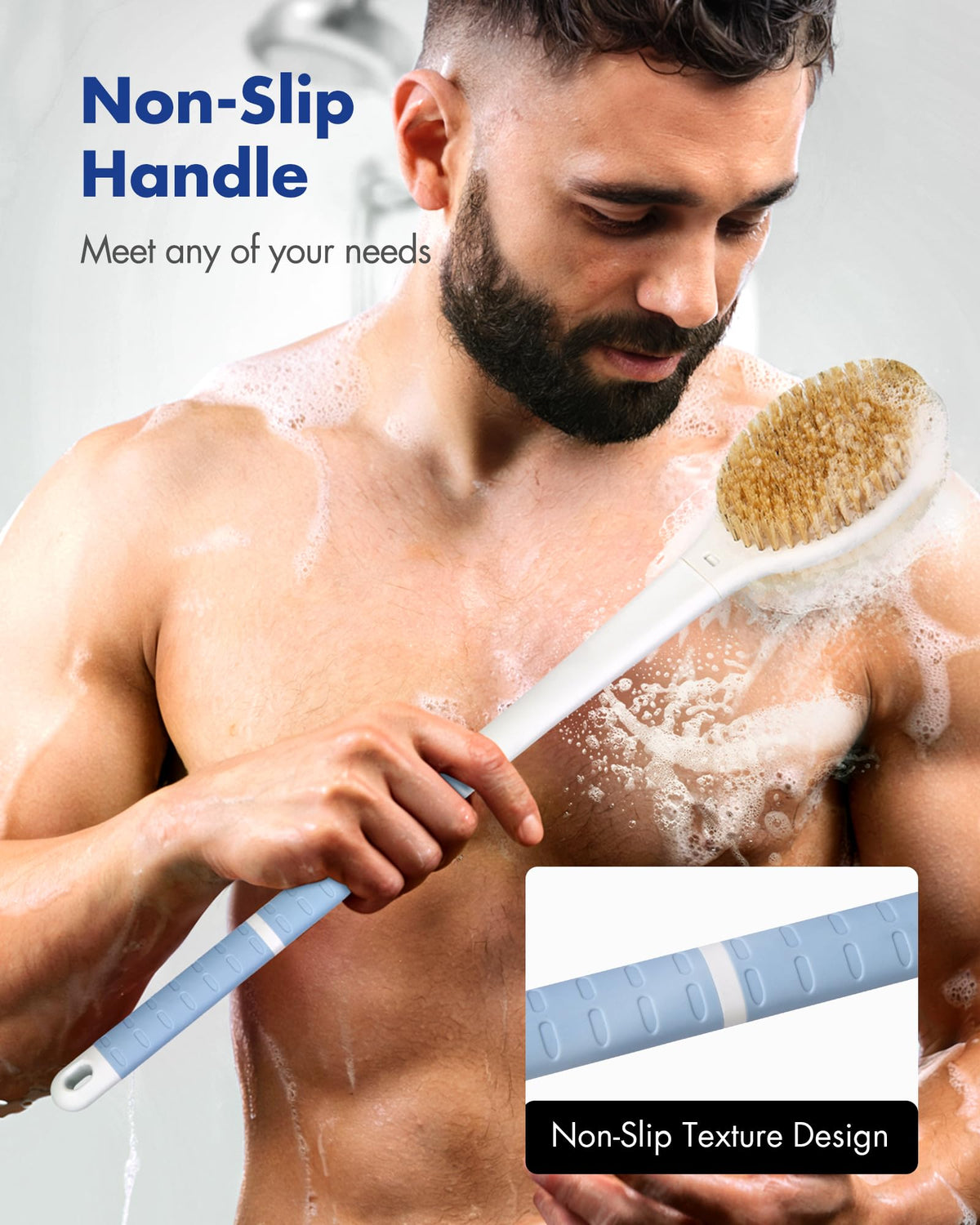 Brosse de douche Rafow avec corde de suspension pour le rangement