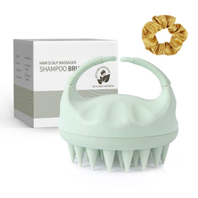Brosse de massage cuir chevelu Sndyi en paille de blé, vue de face
